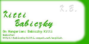 kitti babiczky business card